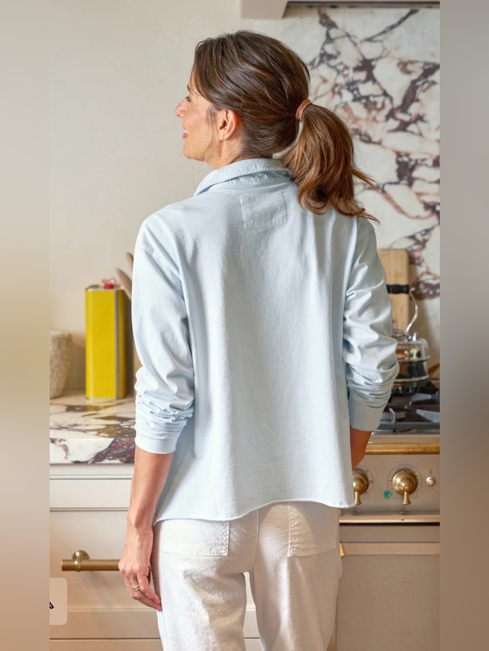 🆕Frank & Eileen Patrick Popover Henley in Ice Blue - Picture 2 of 7